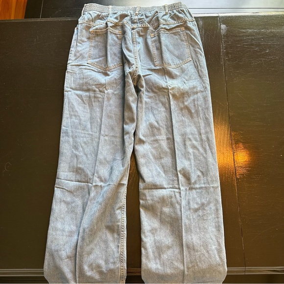 Vintage Haband Size 42 Light Wash Denim Flannel Lined Elastic Waist Jean Bootcut - Picture 11 of 14